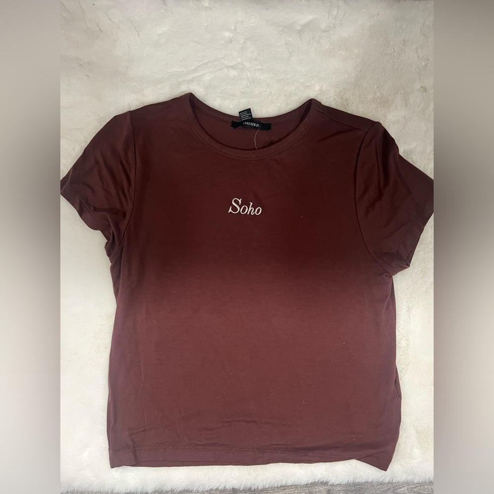 Brown cropped soho shirt